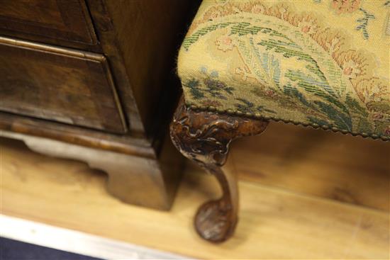 A pair of George III Chippendale style walnut dining chairs,